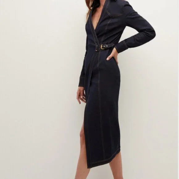 Veronica Beard, Arlington Denim Wrap Dress - Picture 3 of 9